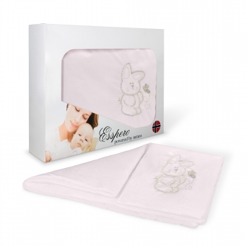 Комплект постельного белья в коляску Esspero Lui 5 предметов — Зайка Розовый