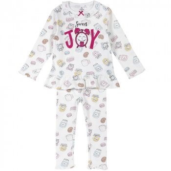 Пижама Chicco, принт Sweet Joy, длинный рукав, для девочек