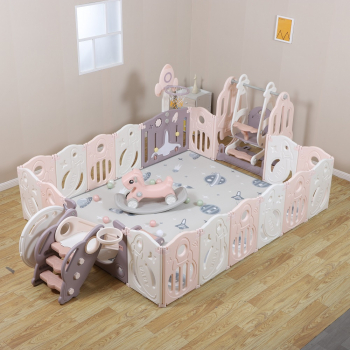 Манеж UNIX Kids SUPREME Space 200x240 — Rose с качелями