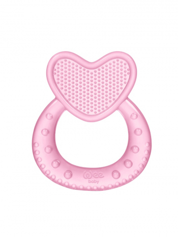 Силиконовый Массажер для десен (Прорезыватель) WeeBaby в форме сердечка — розовый