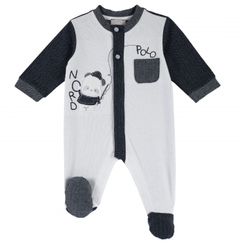 Комбинезон Chicco, принт Карманчик, для мальчиков, цвет белый — Белый, р.68