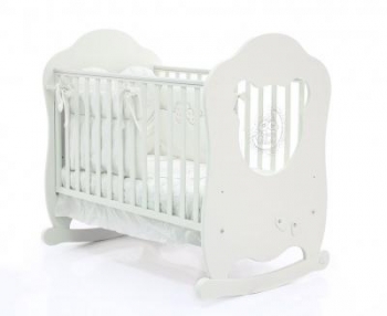 Детская кроватка-качалка Bambolina Bear 120х60 — белый