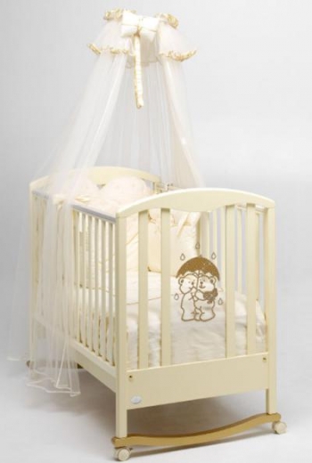 Детская кроватка Bambolina Tesoro Lux 125x65 — слоновая кость