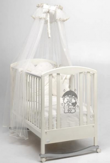 Детская кроватка Bambolina Tesoro Lux 125x65 — белый