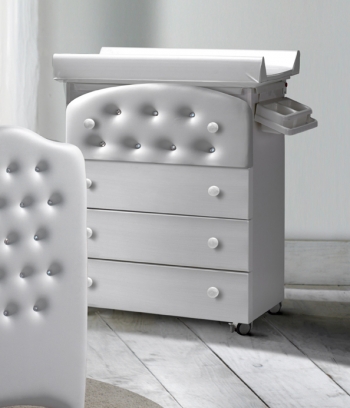 Пеленальный комод Bambolina Firenze/Divina Luxe Cristallo — белый