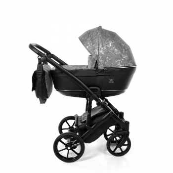 Коляска 2 в 1 TAKO CORONA — TC-03 черный/узор серебро