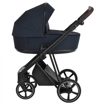 Коляска 2 в 1 Roan Sol 2.0 — Mystic Blue/Black/руч.Тем.Коричневый