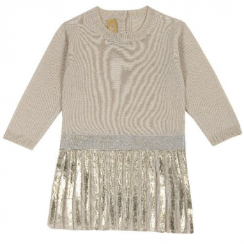 Платье Chicco, принт Блеск, длинный рукав, цвет бежевый (ошибка)