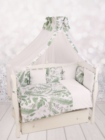 Комплект в кроватку 18 предметов AmaroBaby Exclusive Soft Collection — Папоротники