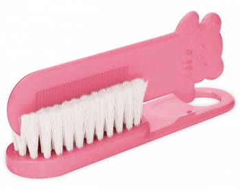 Щетка натуральная мягкая с гребнем Canpol арт. 2/424, 0+ мес. — нежно-розовый