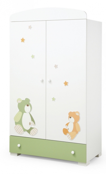 Шкаф двустворчатый Erbesi Lilo Gio — белый-зелёный