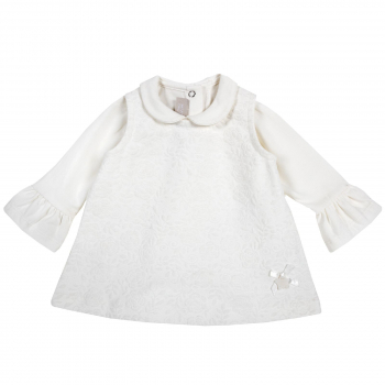 Комплект Chicco боди с длинным рукавом и сарафан, цвет белый