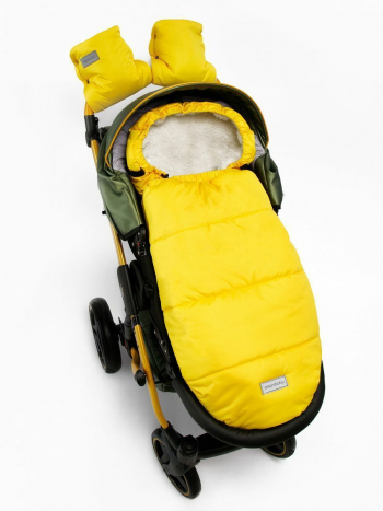 Конверт в коляску AMAROBABY Snowy Travel — Желтый, 105 см