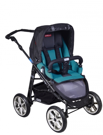 Прогулочная  коляска Patron Fenix 4XC-B (черная рама)  — gento smaragd 634