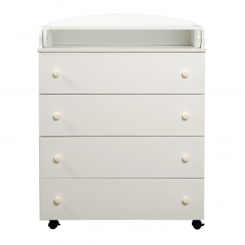 Комод Мой Малыш Классик 800/4 с откидной пеленальной доской ЛДСП,шариковые направляющие — Белый