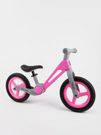 Двухколесный беговел Amarobaby Twist — Розовый/Серый