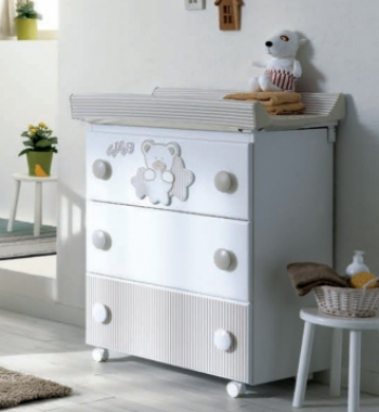 Пеленальный комод Pali Teddy B — Белый/Серо-песочный