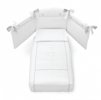 Комплект постельного белья Erbesi Cuori (3 предмета) — White (белый)