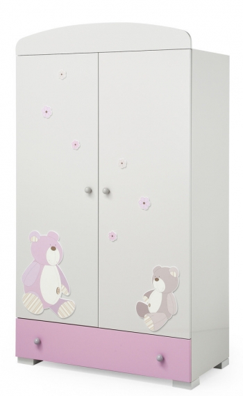 Шкаф двустворчатый Erbesi Lilo Gio — серый-розовый