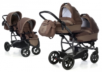 Коляска для двойни 2 в 1 Esspero Duetto (шасси Graphite) — Coffee