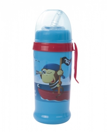 Поильник-непроливайка спортивный Canpol с трубочк. и крышкой, 350 мл, 12+ мес., арт. 56/510 — синий