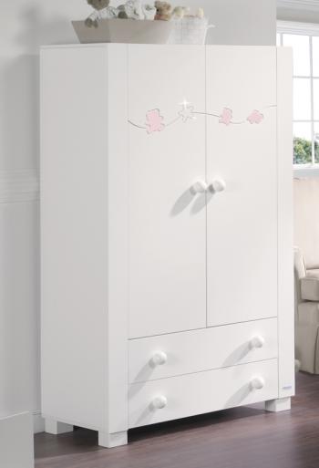Детский шкаф Micuna Juliette Luxe со стразами Swarovski A-1549 — White/Pink