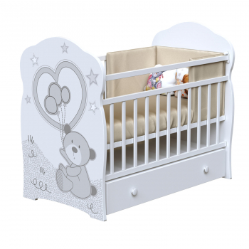 Детская кроватка ВДК "TOBY" (маятник) ЛДСП  — Белый