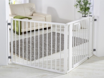 Защитное ограждение угловое Geuther 120-180х77 — белый/серебро