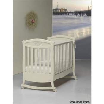 Детская кроватка Bambolina Principessa Cristallo 125x65 — слоновая кость