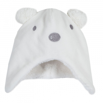 Шапка Chicco для мальчиков и девочек, с мишкой, цвет белый