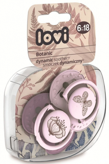 Пустышка динамическая Lovi Botanic арт. 22/871, силикон, 6-18 мес., 2 шт. — для девочки