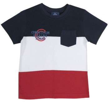 Футболка Chicco, чёрно-бело-красная полоска