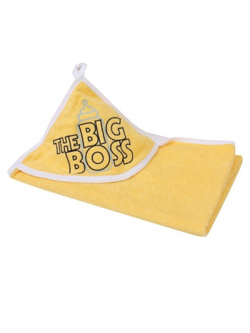 Полотенце Amarobaby 90*90 с уголком big boss — желтый