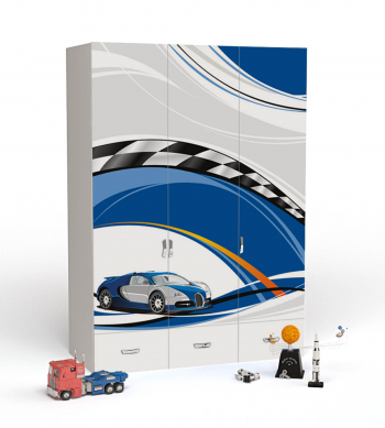 Шкаф 3х дверный ABC-KING LA-MAN — синий