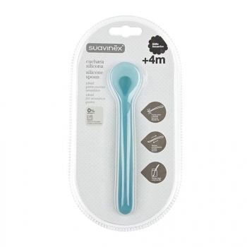 Ложка Suavinex силиконовая — голубой