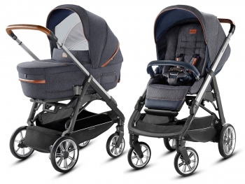 Коляска 2 в 1 Inglesina Aptica System Duo — Indigo Denim/Graphite Cuoio
