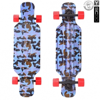 Скейтборд Y-SCOO Longboard Shark TIR 31" — Blue Army BLUE/red