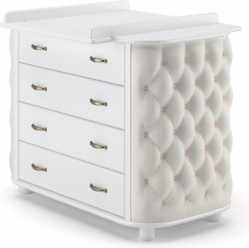 Детский пеленальный комод Gandylyan "Тиффани" — белый (пуговицы)