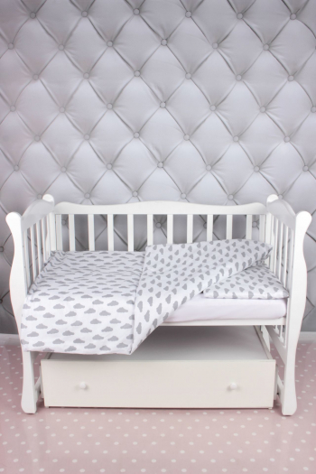 Комплект в кроватку 3 предмета AmaroBaby Baby Boom Облака — Серый