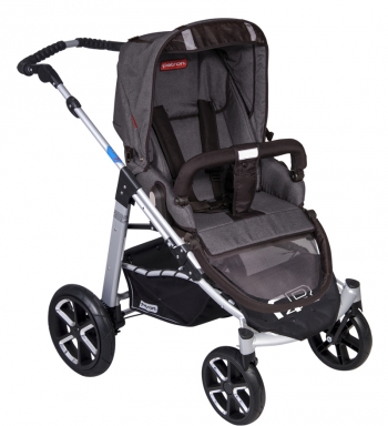 Коляска 2 в 1 Patron Fenix 4C-S (серебряная рама) — tweed stone grey 601