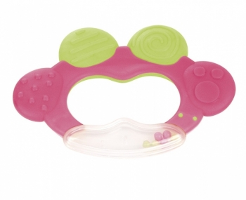 Погремушка с эластичными прорезывателем Canpol Лягушка арт. 74/001, 0+ мес. — розовый