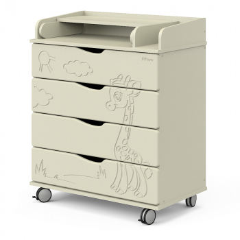 Пеленальный комод Pituso Жирафик Орион 804 ПВХ — Слоновая кость