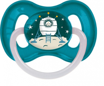 Пустышка круглая Canpol Space латекс, 6-18 мес., арт. 23/222 — бирюзовый
