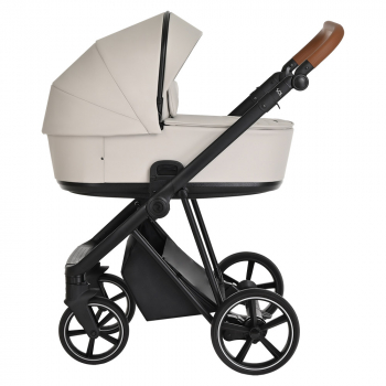 Коляска 2 в 1 Roan Sol Кожа — Island Stone /Black/ руч.Коричневый