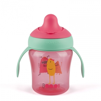 Поильник Suavinex обучающий BOOO от 6мес — розовый