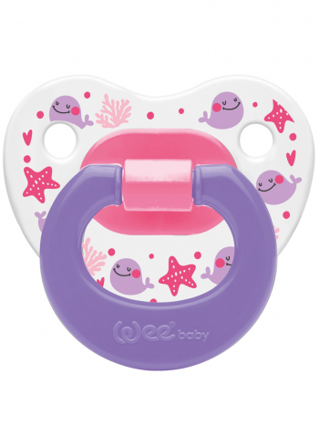 Ортодонтическая соска-пустышка WeeBaby с рисунком, с 18 месяцев — фиолетовый