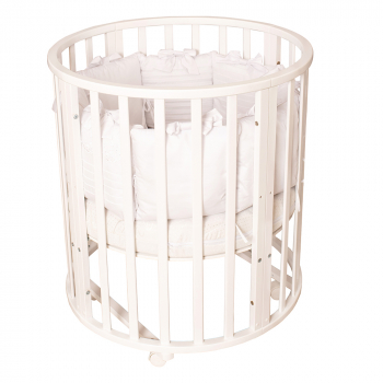 Детская кроватка Incanto Северная Звезда 9в1 круг-овал — белый