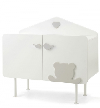Тумба Baby Expert Casetta — белый/серый