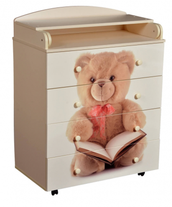 Пеленальный комод КЕДР Victoria 804 МДФ Teddy — Слоновая кость