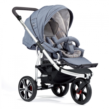 Прогулочная коляска Gesslein F3 Air+ с накидкой на ножки — Серый лайт